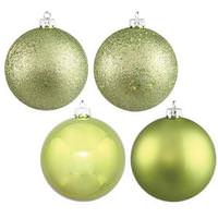 Vickerman 1" Lime Ball Ornaments 4 Assorted Finishes Assorted (18 pack)