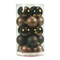 Vickerman 1" Chocolate Shiny Matte Glitter Sequin Ball Ornament (18 pack)