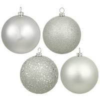 View 2.4" Silver 4 Finish Ball Ornaments (set of 24)