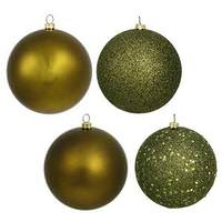View 2.4" Olive 4 Finish Ball Ornaments (set of 24)