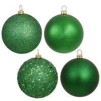 View 2.75" Green Matte Shiny Sequin Glitter Ball Ornament (20 pack)