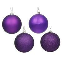 Vickerman 2.75" Purple Matte Shiny Sequin Glitter Ball Ornament (20 pack)