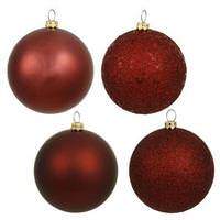 Vickerman 3" Burgundy Matte Shiny Sequin Glitter Ball Ornament (16 pack)