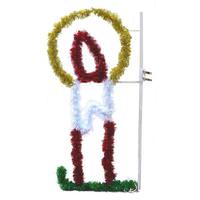 View 4' Metallic Candle with Halo LED C7 Lights Pole Mount Decoration