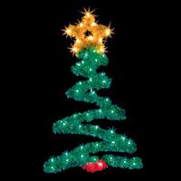 View 4' Metallic Zig Zag Tree LED C7 Lights Pole Mount Decoration