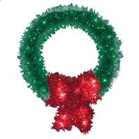 Vickerman 4’ Metallic Artificial Wreath and Bow with 55 LED C7 Lights