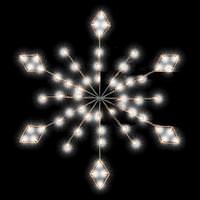 Vickerman 48 Light 4' Pure White C7 LED Diamond Snowflake Pole Decoration