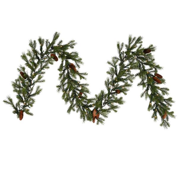 9' x 14" Artificial Sau Creek Pine Garland 100 Clear Lights