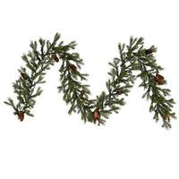 Vickerman 9' x 14" Artificial Sau Creek Pine Garland 100 Clear Lights