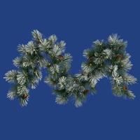 Vickerman 9' x 16" Artificial Flocked Scotch Pine Garland 50 Clear Lights