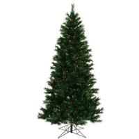 Vickerman 9' x 54" Artificial Midnight Green Pine 600 Red Lights