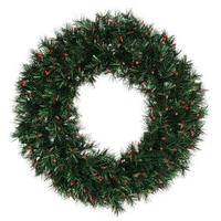 Vickerman 36" Artificial Midnight Green Pine Wreath 150 Red Lights