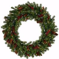 Vickerman 30" Artificial Christmas Pine Wreath 50 Clear Lights