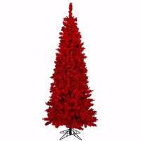 Vickerman 9' x 46" Red Flocked Spruce 650 Red Lights