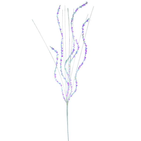 30" White Sparkle Sequin Grass Spray