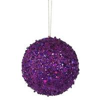 Vickerman 4" Purple Jewel Ball Ornament