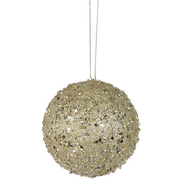 4" Gold Jewel Ball Ornament