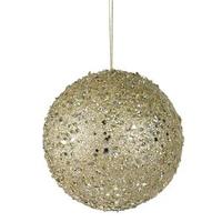 Vickerman 4.75" Gold Jewel Ball Ornament