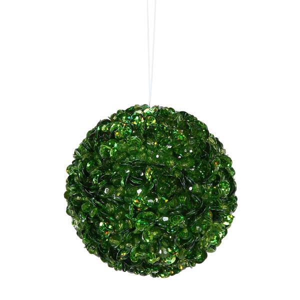3.5" Green Sequin Ball Ornament