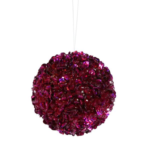 3.5" Burgundy Sequin Ball Ornament