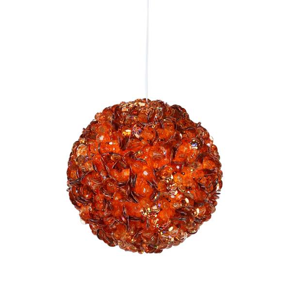 3.5" Orange Sequin Ball Ornament