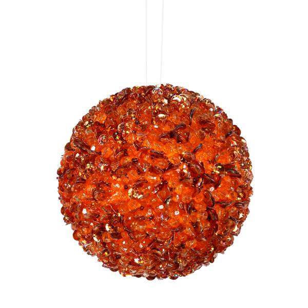 4.3" Orange Sequin Ball Ornament