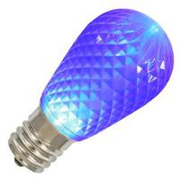 Vickerman .96 watt 120 volt S14 Medium Screw Base Blue Faceted LED