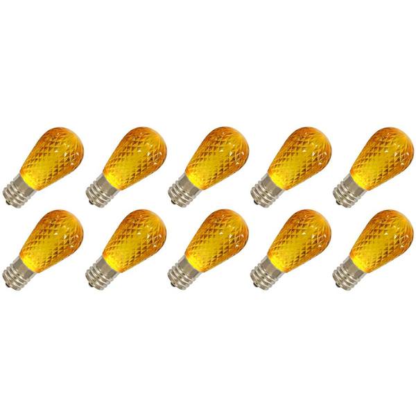 .96 watt 120 volt S14 Medium Screw Base Yellow Faceted LED (10 pack)