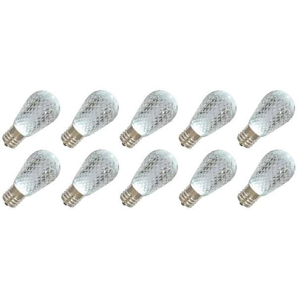 .96 watt 120 volt S14 Medium Screw Base Pure White Faceted LED (10 pack)