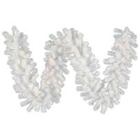 Vickerman 9' x 16" Artificial Crystal White Spruce Garland 100 Warm White Italian LED Lights