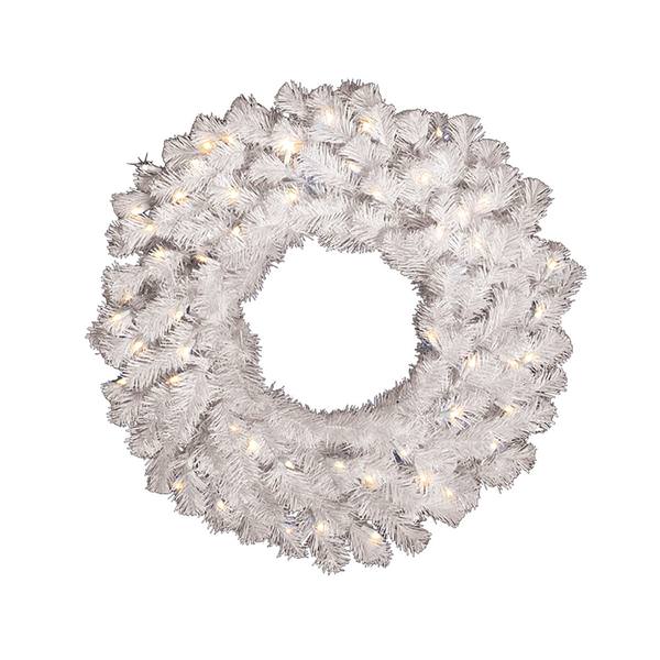 36" Artificial Crystal White Spruce 100 Frosted Warm White Italian LED Lights