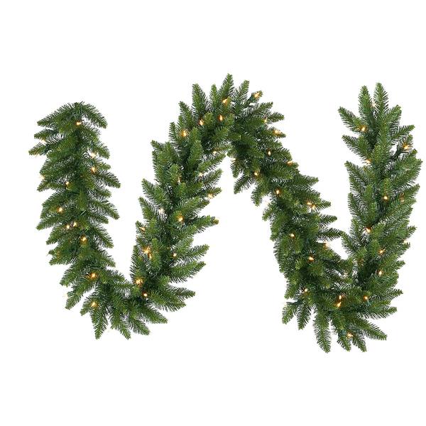 50' x 14" Artificial Camdon Fir Garland 550 Warm White Italian LED Lights