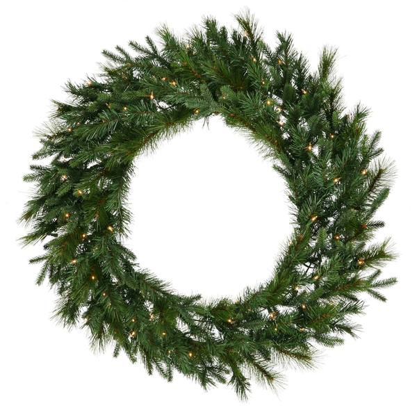 48" Artificial Glacier Mixed Pine Wreath 150 Clear Lights