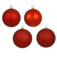 View 2.4" Red 4 Assorted Finish Ball Ornament (60 pack)