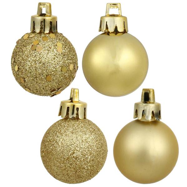2.4" Gold 4 Assorted Finish Ball Ornament (60 pack)