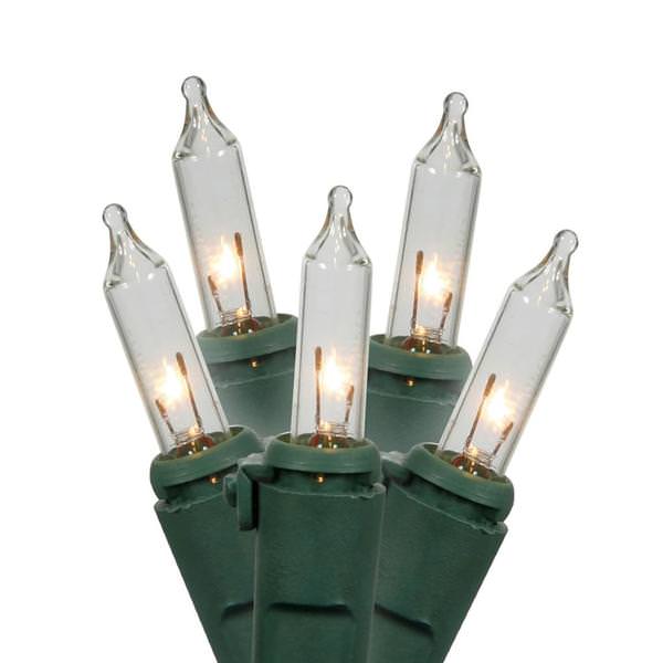 50 Light 13' Green Wire Clear Light String