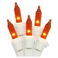 View 10 Light White Wire Amber Miniature String with 3" Spacing