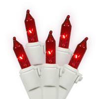 View 100 Light 33' White Wire Red DuraLit Miniature String with 4" Spacing