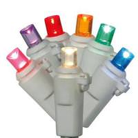 View 70 Light 9' White Wire Multi-Color Wide Angle LED Icicle Light String with 3.5" Spacing