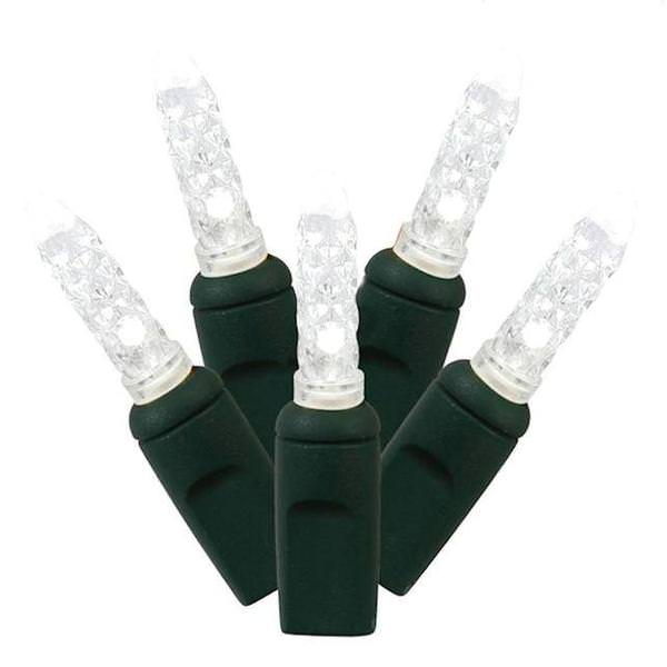 70 Light 9' Green Wire Pure White LED Icicle Light String