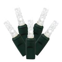 Vickerman 70 Light 9' Green Wire Pure White LED Icicle Light String