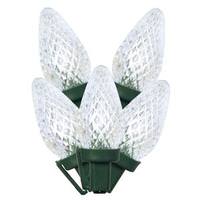 Vickerman 25 Light 16' Green Wire Pure White LED C7 String with 8" Spacing