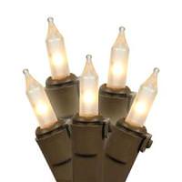 View 100 Light 33' Brown Wire Frosted White Miniature String with 4" Spacing