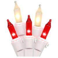 Vickerman 100 Light 9' Red / Frosted White Mini Light Icicle Set with 4" Spacing