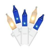 Vickerman 100 Light 9' White Wire Blue / White Icicle Light String
