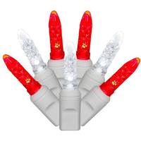 Vickerman 70 Light 9' White Wire Red / Pure White LED Icicle Light String