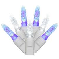 Vickerman 70 Light 9' White Wire Blue / Pure White LED Icicle Light String with 3.5" Spacing