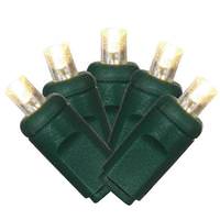 Vickerman 70 Light 9' Green Wire Warm White Wide Angle LED Icicle String with 3.5" Spacing