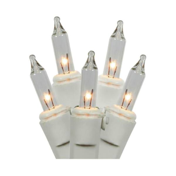 150 Light 10' White Wire Clear Icicle Light String