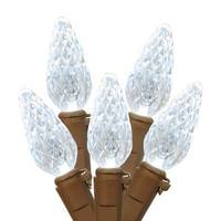 Vickerman 70 Light 36' Brown Wire Pure White C6 LED String with 6" Spacing